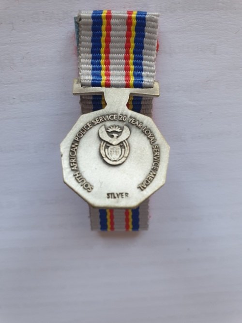 Other Medals SAPS 20 year Loyal Service Medal miniature was sold